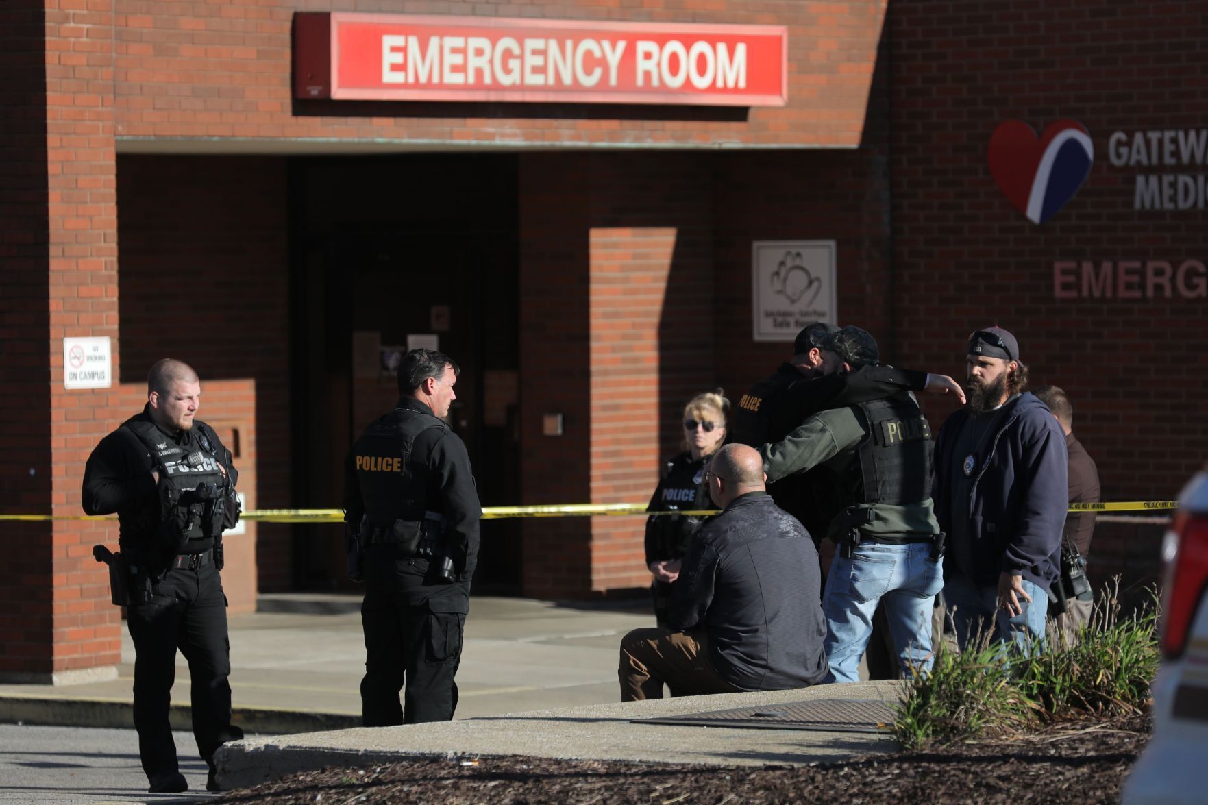 Police outside Granite City hospital